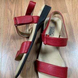 Basic Editions Red Sandals Size 10